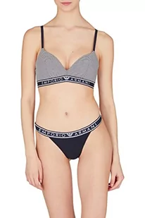 Emporio Armani bawełniane nadrukowane dla kobiet stringi Panties, Granatowy/Granatowy Str., S - Majtki damskie - miniaturka - grafika 1