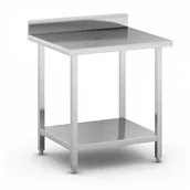 Stoły warsztatowe - B2B Partner Stół roboczy ze stali nierdzewnej z półką, 800 x 700 x 850 mm WT-C100809 - miniaturka - grafika 1