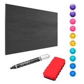 Tablice i flipcharty - Allboards Tablica magnetyczna metalowa SZARE DREWNO GRAFIT 60x40cm MetalBoards blacha z nadrukiem na wszystkie rodzaje magnesów + zestaw akcesoriów GRATIS MB64_00030 - miniaturka - grafika 1