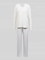 Bielizna nocna - Piżama z wzorem w paski - miniaturka - grafika 1