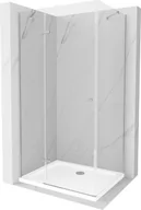 Kabiny prysznicowe - Mexen Roma kabina prysznicowa uchylna 90x80 cm, transparent, chrom + brodzik Flat - 854-090-080-01-00-4010 - miniaturka - grafika 1