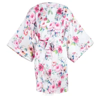 Bielizna nocna - Szlafrok "ROSE" (kolor ECRU-KWIATY, rozmiar L) - miniaturka - grafika 1