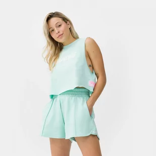 Damski top z nadrukiem Guess Dalya - mięta - GUESS - Koszulki sportowe damskie - miniaturka - grafika 1