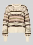 Swetry damskie - Sweter z dzianiny o kroju regular fit z obniżonymi ramionami model ‘ARIANNE’ - miniaturka - grafika 1