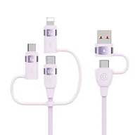 Kable USB - USAMS U85 2xUSB-C/USB/Micro-USB/ Lightning 6w1 1,2m 100W (fioletowy) - miniaturka - grafika 1