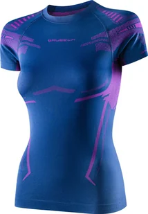 Brubeck SS13690 Koszulka damska DRY z krótkim rękawem jeansowy/fioletowy XL - Koszulki i topy damskie - miniaturka - grafika 1