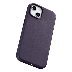 iCarer Case Leather pokrowiec etui z naturalnej skóry do iPhone 14 Plus ciemnofioletowy (kompatybilne z MagSafe) - Etui i futerały do telefonów - miniaturka - grafika 12
