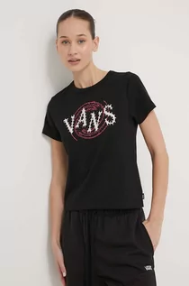 Koszulki sportowe damskie - Vans t-shirt bawełniany damski kolor czarny - grafika 1