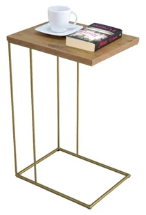 Skandynawski stolik pomocniczy dąb lancelot + złoty Z7-P57 - Ławy i stoliki kawowe Skandynawski stolik pomocniczy dąb lancelot + złoty Z7-P57 - Ławy i stoliki kawowe - miniaturka - grafika 1