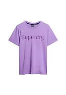 Koszulki męskie - Superdry Tonal Embroidered Logo T Shirt Koszulka męska, Elektryczny fioletowy, 3XL - miniaturka - grafika 1