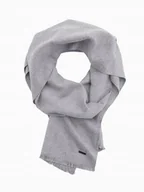 Apaszki i szaliki męskie - Męski monochromatyczny szalik z frędzlami szary V3 OM-ACSF-0116 - miniaturka - grafika 1