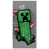 Okrycia kąpielowe dla dzieci - Minecraft Ręcznik bawełniany, szary ręcznik 70x140 cm - miniaturka - grafika 1