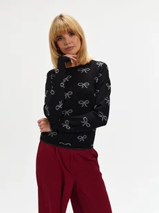 Sweter w kokardki - Swetry damskie Sweter w kokardki - Swetry damskie - miniaturka - grafika 1