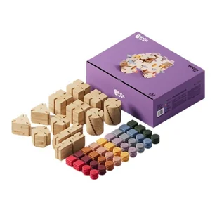 Bavvic - Drewniane klocki konstrukcyjne, Team Set, 256 el. - Klocki - miniaturka - grafika 1