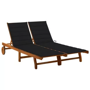 vidaXL Lumarko 2-osobowy leżak ogrodowy z poduszkami, lite drewno akacjowe 3061381 - Leżaki ogrodowe - miniaturka - grafika 1