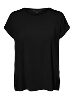 Koszulki i topy damskie - VERO MODA Damska koszulka Vmava Plain Ss Top Gajrs Noos, czarny, L - grafika 1