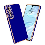 Etui i futerały do telefonów - Etui Do Huawei P30 Porkowiec w Glossy Niebieski - Różowe Złoto Ochrona kamery Obudowa Case Cover TPU Cadorabo - miniaturka - grafika 1