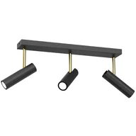 Lampy sufitowe - Potrójna, czarno-złota listwa sufitowa tuby LX 4318 z serii AXION - miniaturka - grafika 1