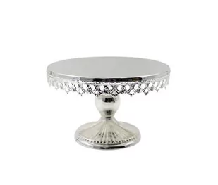 PATERA klasyczna metalowa w srebrnym kolorze - Tace i patery - miniaturka - grafika 1