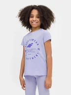 Koszulki dla dziewczynek - Koszulka Dziewczęca 4F T-Shirt Bawełna 128 - miniaturka - grafika 1