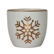 Donice - Osłonka terrakota SANNA 12 x 12 x 10 cm biało-złota - miniaturka - grafika 1