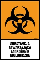 Systemy ekspozycyjne i znaki informacyjne - LB009 SUBSTANCJA STWARZAJĄCA ZAGROŻENIE BIOLOGICZNE, FN - FOLIA SAMOPRZYLEPNA; (350X525MM) - miniaturka - grafika 1