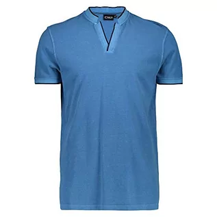 Koszulki męskie - CMP T-shirt męski Cotton Polo T-Shirt Sport Outdoor, L876 Indigo, 50 PL - grafika 1