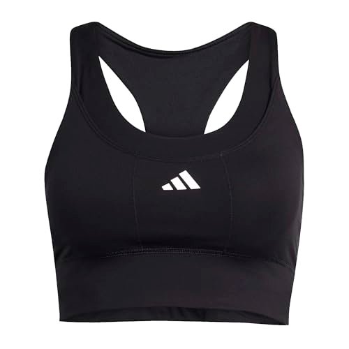 adidas Damski biustonosz podtrzymujący dla dorosłych z kieszonką XS A-B czarny