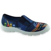 Buty dla chłopców - Granatowe chłopięce kapcie do szkoły na gumkę Befado 975Y195 Danny - miniaturka - grafika 1