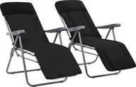 Leżaki ogrodowe - Elior Zestaw czarnych leżaków ogrodowych - Noel - miniaturka - grafika 1
