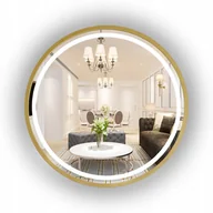 Lustra - LUSTRO LED ZŁOTE W RAMIE fi 80 CM ŁAZIENKOWE PODŚWIETLANE - miniaturka - grafika 1