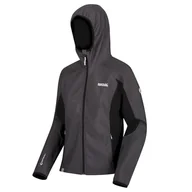 Kurtki damskie - Regatta Damska kurtka Arec II' wodoodporna wiatroszczelna z kapturem elastyczna miękka skorupa, czarna marl, 10 - miniaturka - grafika 1