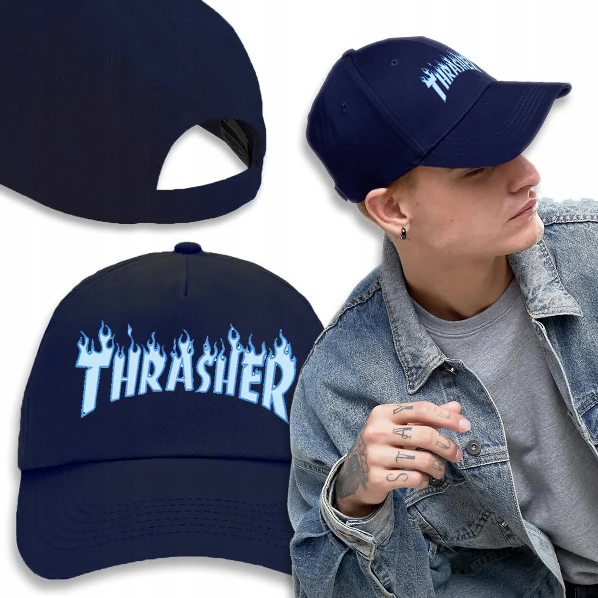 CZAPKA Granatowa Daszek Na Wiosnę ZABAWNE Top Wz