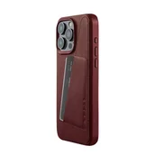Etui i futerały do telefonów - Mujjo Full Leather Wallet Case - etui skórzane do iPhone 15 Pro Max kompatybilne z MagSafe (burgundy) - miniaturka - grafika 1