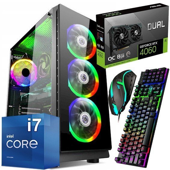 Komputer Adronix PC Gamer Exper I7 6700 32GB DDR4 1TB SSD RTX 4060 8GB 14465683477