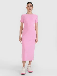 4F Sukienka midi z prążkowanej dzianiny damska - różowa XS - Sukienki 4F Sukienka midi z prążkowanej dzianiny damska - różowa XS - Sukienki - miniaturka - grafika 1