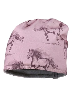 MaxiMo Dwustronna czapka beanie w kolorze jasnoróżowo-szarym - Czapki damskie - miniaturka - grafika 1