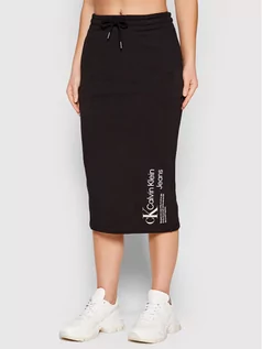 Spódnice - Calvin Klein Spódnica midi J20J218854 Czarny Regular Fit - grafika 1