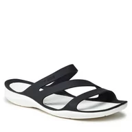 Klapki i japonki damskie - Crocs Klapki Swiftwater Sandal W 203998 Black/White - miniaturka - grafika 1