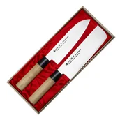 Noże kuchenne - Satake Cutlery Mfg Misaki Zestaw 2 noży w drewnianym pudełku - miniaturka - grafika 1