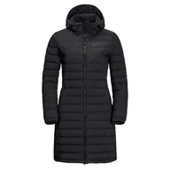 Płaszcze damskie - Damski płaszcz JACK WOLFSKIN GLOWING MOUNTAIN COAT W 1206151-6000 – Czarny - miniaturka - grafika 1