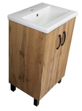 Stojąca Szafka Łazienkowa Z Umywalką Ceramiczną 50 CM Dąb Wotan