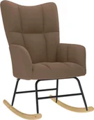 Fotele - Fotel bujany, brązowy, tapicerowany tkaniną - miniaturka - grafika 1