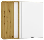 Szafki kuchenne - Narożna szafka kuchenna górna z pojedynczym frontem biały + dąb artisan K5-T19 - miniaturka - grafika 1