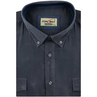 Koszule męskie - Duża Koszula Męska Sztruksowa Codzienna Casual grafitowa z długim rękawem Duże rozmiary Formax J559 - miniaturka - grafika 1