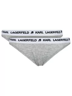 Majtki damskie - KARL LAGERFELD Komplet 2 par fig klasycznych Logo Set 211W2127 Szary - grafika 1