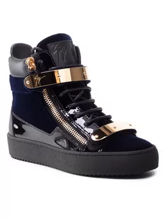 Botki damskie - Giuseppe Zanotti Botki RS10053 Granatowy - grafika 1