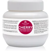 Maseczki do twarzy - Kallos Cherry Conditioning Mask With Cherry Seed Oil, kondycjonująca maska z olejem z pestek czereśni do włosów zużytych, 275 ml - miniaturka - grafika 1