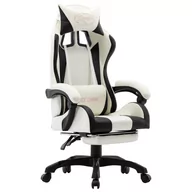 Fotele gamingowe - Fotel gamingowyVIDAXL, czarno-biały, 64x65x119 cm - miniaturka - grafika 1