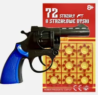 Zabawki militarne - PISTOLET REWOLWER NA KAPISZONY HUKOWY PISTOLET NA SPŁONKĘ + KAPISZONY - miniaturka - grafika 1